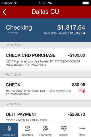 Dallas Credit Union Mobile Money screenshot 4