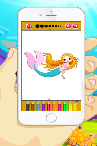 Mermaid Coloring Book - Educational Coloring Games Free For kids and Toddlers screenshot 2