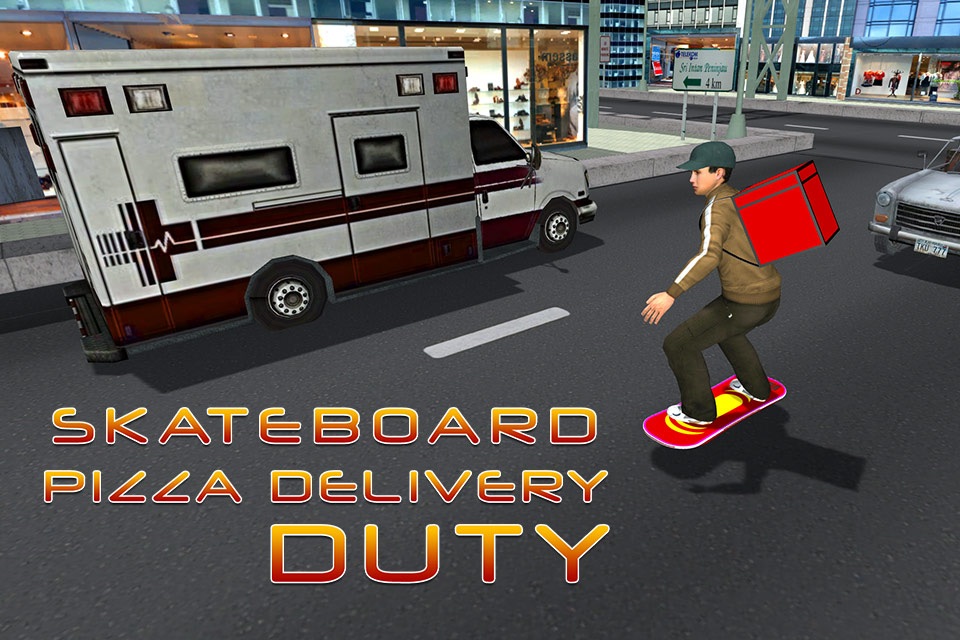 Skateboard Pizza Delivery – Speed board riding & pizza boy simulator game screenshot 2