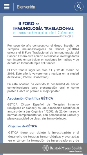 II Foro Traslacional de Inmunoterapia del Cáncer 2016 de GÉT(圖3)-速報App