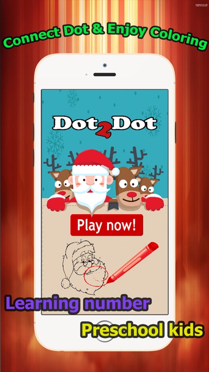 Brain dots Christmas & Santa claus Coloring Book - connect dot coloring pages games free for kids and toddlers any age screenshot-0