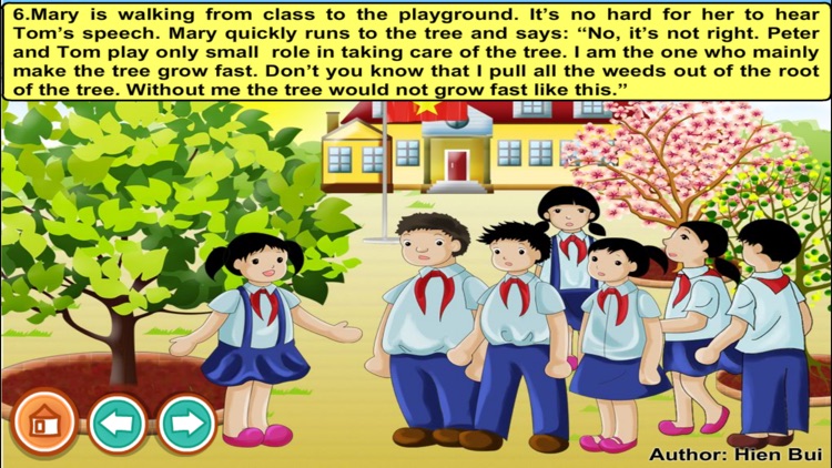 Three pupils planting a tree (story and game for kids)