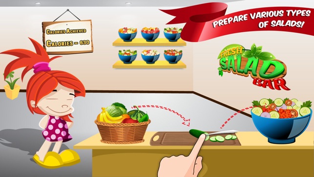 Fresh Salad Bar : Healthy Green Food making game for educati(圖2)-速報App