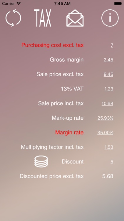 Pro Calcul - Margin Rate