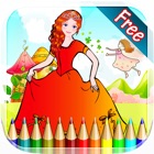 Princess Girls Coloring Book - All in 1 cute Fairy Tail Drawing and Painting Colorful for kids games free