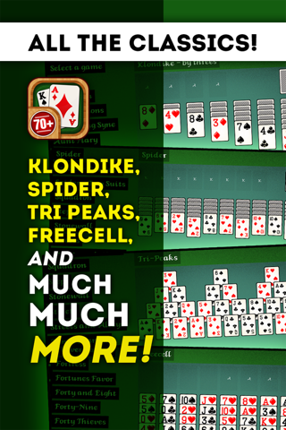 Solitaire 70+ Card Games in 1 Premium Version : Tripeaks, Klondike, Hearts, Pyramid, Plus More! screenshot 2