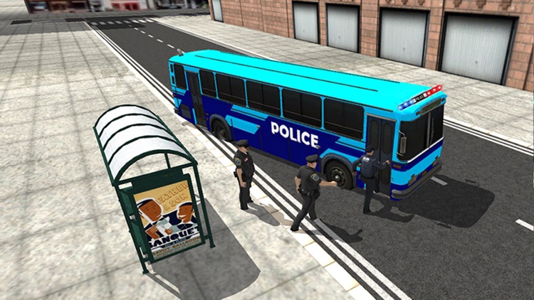 Police City Bus Staff Duty Simulator 2016 3D - London Anicent City Police Department Pick & Drop