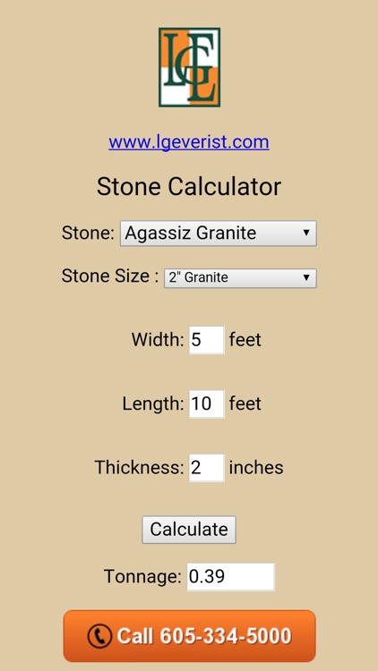 Stone Tonnage Calculator