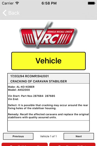 Vehicle Recall Check screenshot 3