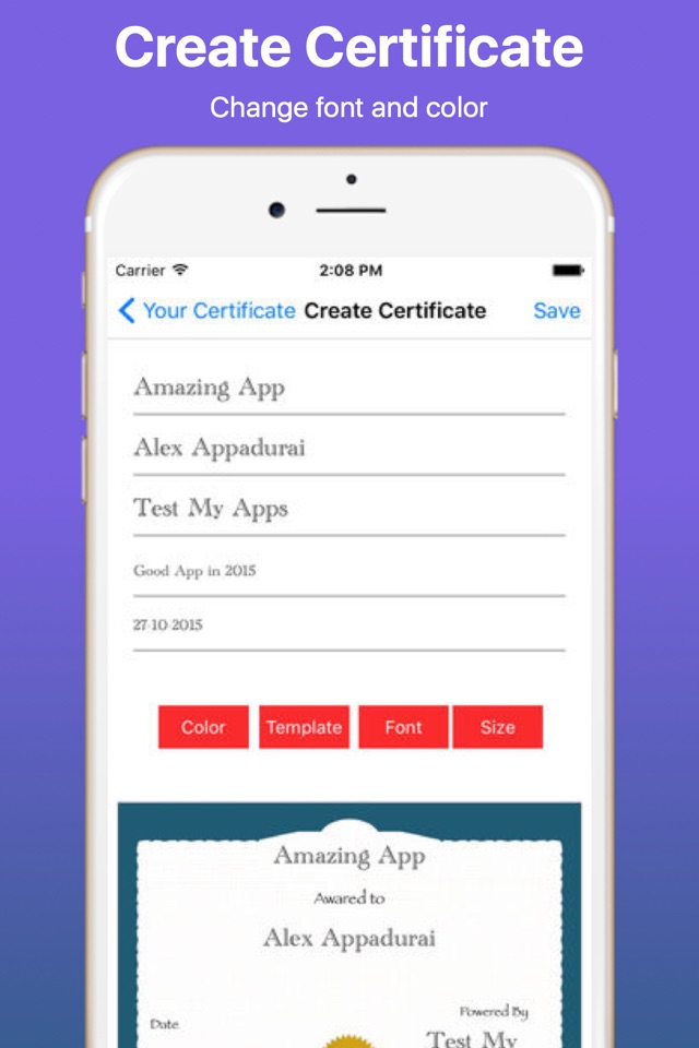 Create Your Own Certificate Pro screenshot 2