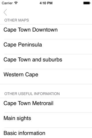 Cape Town. Road map. screenshot 2