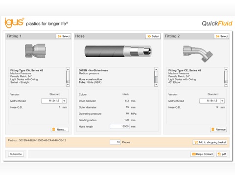 readychain® hose configurator screenshot 4