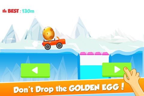 Tiny Car on Risky Road Adventure - Don't Fall the Big Golden Egg screenshot 2