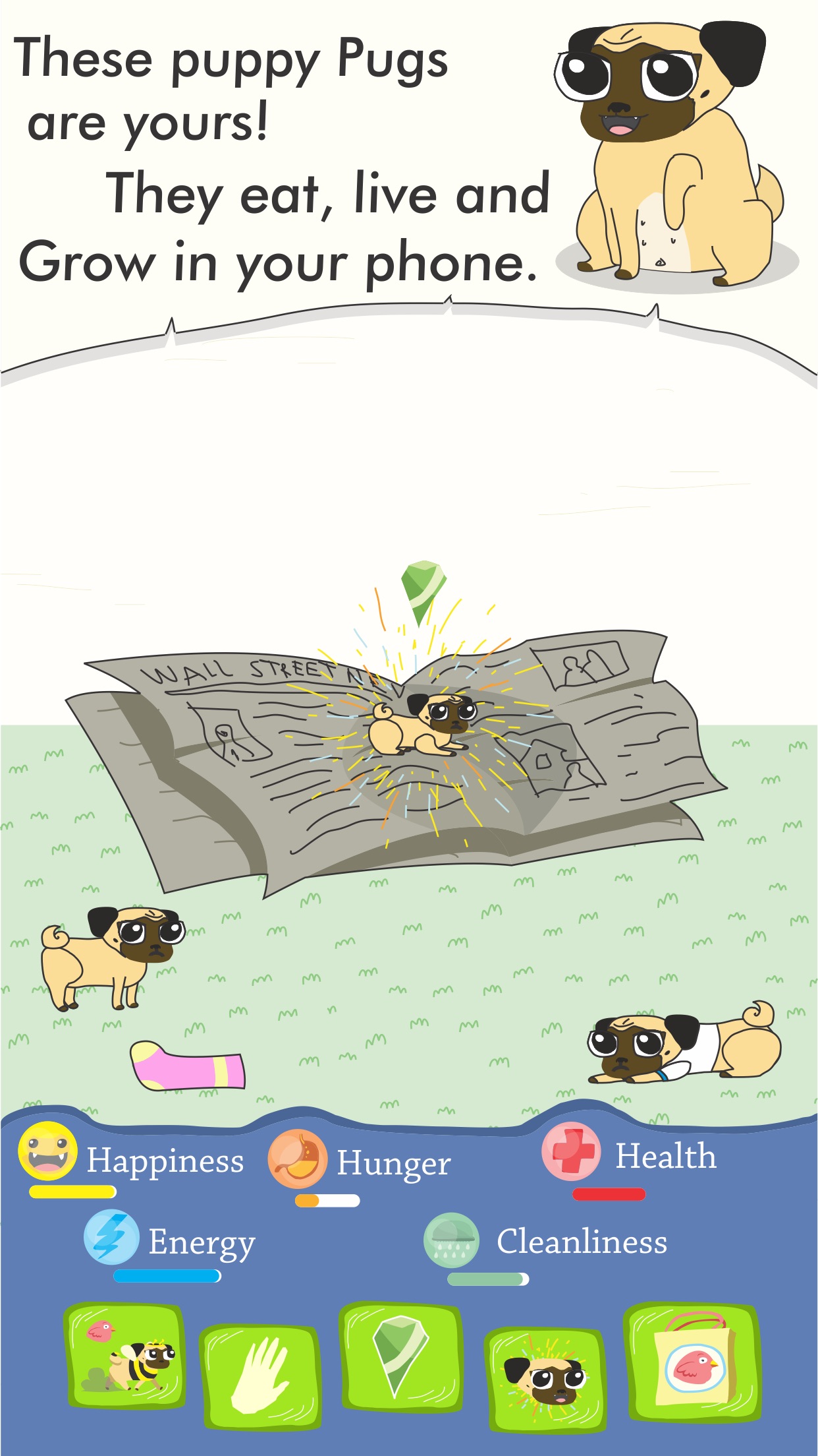 Screenshot do app Growing Pug
