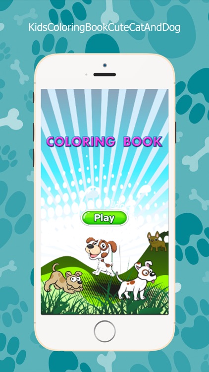 Kids Coloring Book Cute Cat And Dog