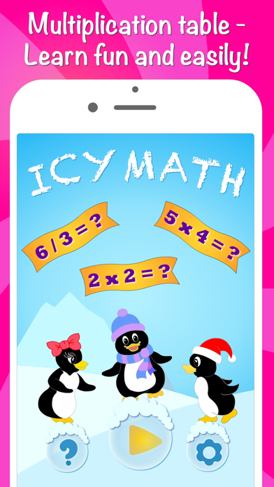 Icy Math - Multiplication table for kids, multiplication and division skills, good brain trainer game for adults! Screenshot 1