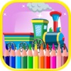 Icon Train Coloring Book For Kids - Vehicle Coloring Book for Children