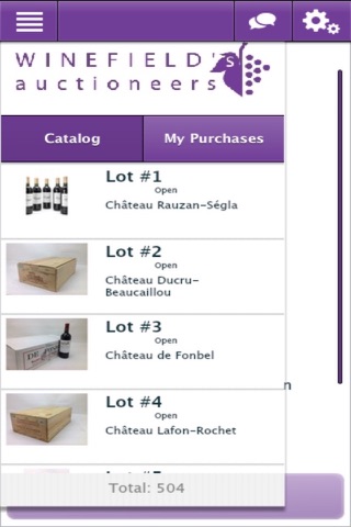 Winefield's Bidding App screenshot 2