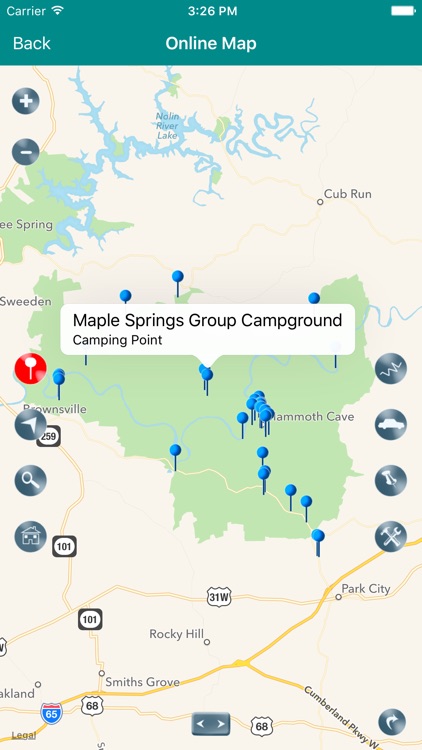 Mammoth Cave National Park Map