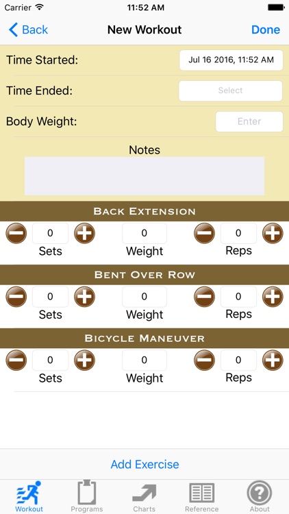 Workout Training Tracker & Fitness Log