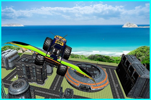Flying Car Offroad Monster 4x4 Simulator - Futuristic Truck Stunts screenshot 4