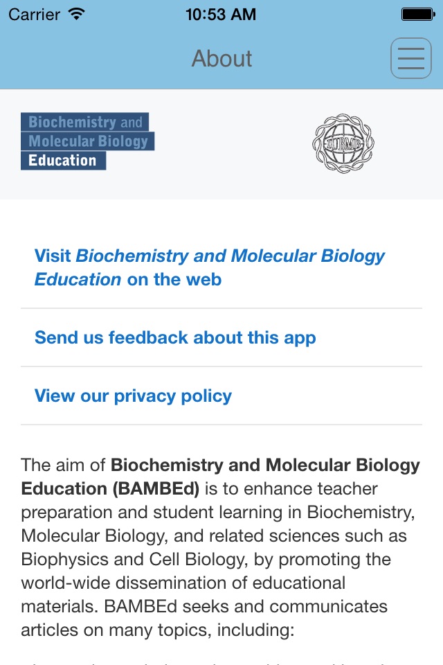 Biochemistry and Molecular Biology Education screenshot 2