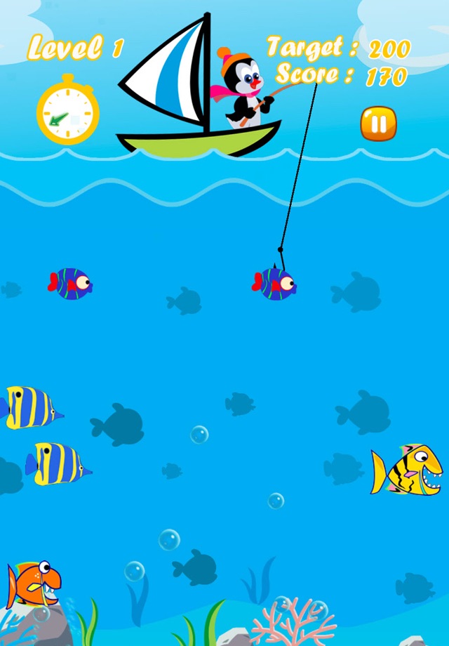 Penguin Fishing On Boat Free Game - Hook Of Fisher Evolution screenshot 3