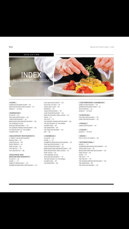 Menu International - Restaurant Guide - Barbados