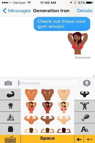 Gymoji - Bodybuilding Emoji Keyboard screenshot 2