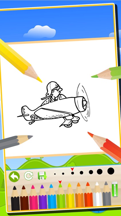 Vehicles Airplanes Trains Coloring Book : Kids Easy Paint Fun Drawing Games screenshot-3