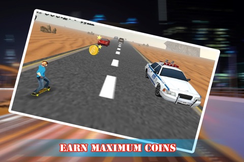 Downhill Xtreme Skateboard City Moto Traffic - Showcase your cool moves and stunts in moto city traffic in an endless skating screenshot 3