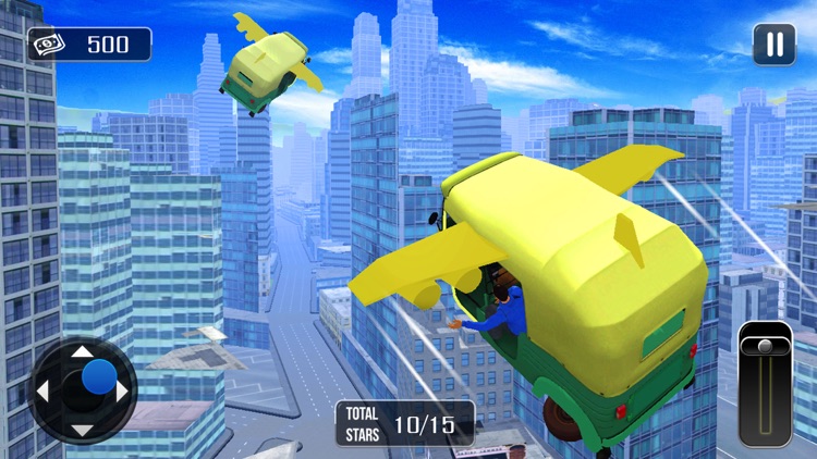 Futuristic Flying tuk tuk rickshaw simulator 3D