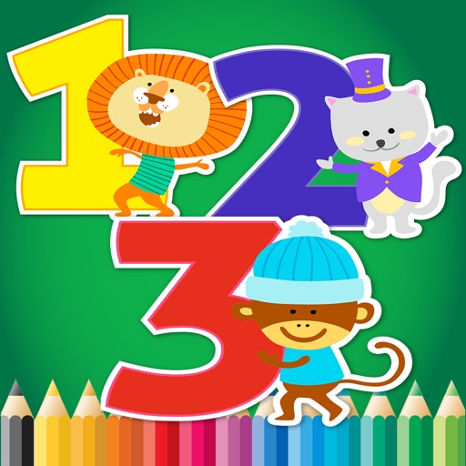 123 Coloring Book for children age 1-10: Learn to write and color numbers with each coloring pages game free iOS App