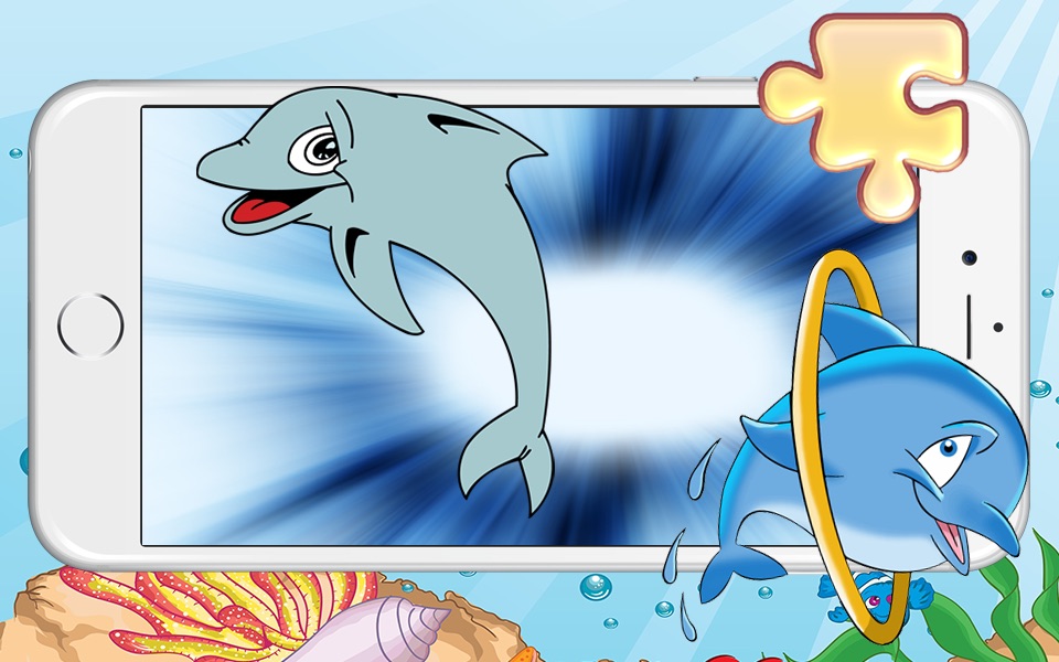 My Dolphins Sea World Animal Puzzle Jigsaw Game For Pre-School Girls And Boys ( 2,3,4,5 and 6 Years Old ) screenshot 2