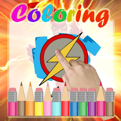 Painting Color Book for Kids Game The Flash Cartoon edition iOS App