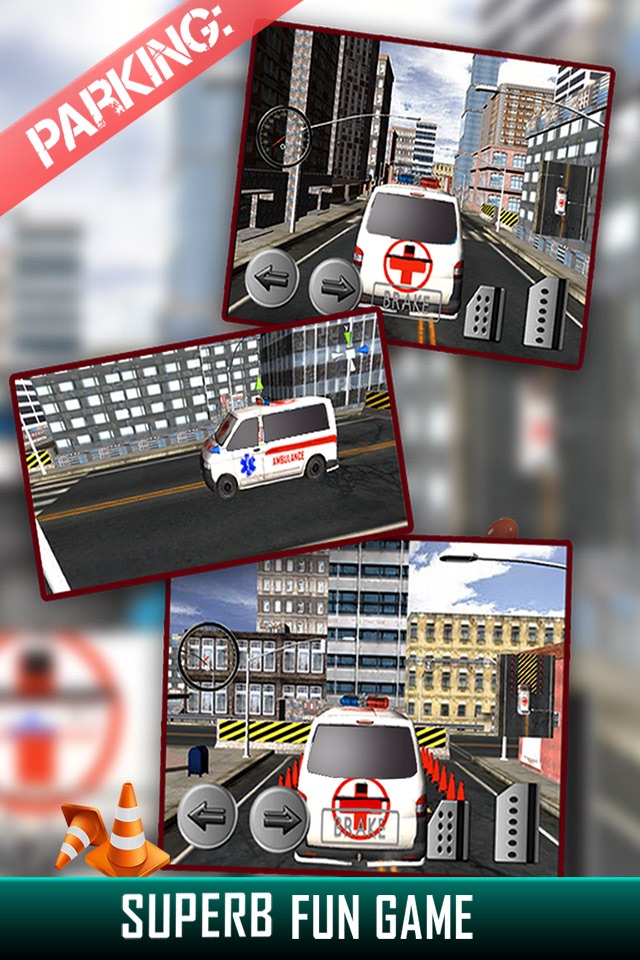 Ambulance Emergency Parking 3D - Real Heavy Car Driving Test Critical Mission screenshot 4
