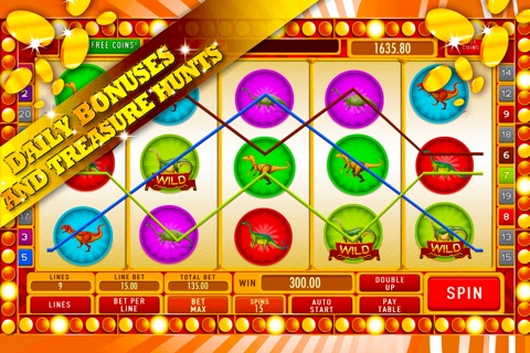 Huge T-Rex Slot Machine: Use your gambling tricks and follow the dinosaur's footprints screenshot 3