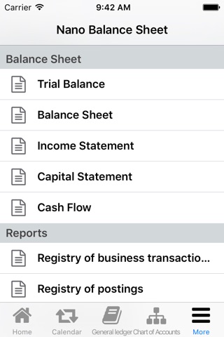 Nano Balance Sheet screenshot 3