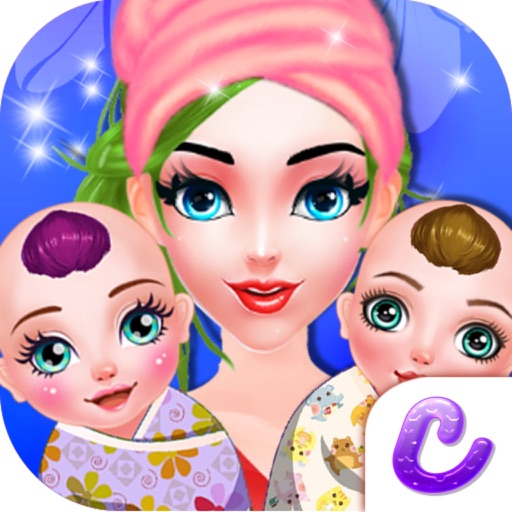 Pretty Mommy's Colorful Twins - Beauty Warm Diary/Cute Infant Care Icon