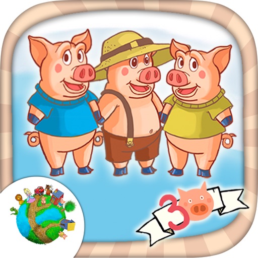 Classic tale of Three little pigs for kids – educative and interactive book with games iOS App
