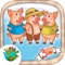 Classic tale of Three little pigs for kids – educative and interactive book with games