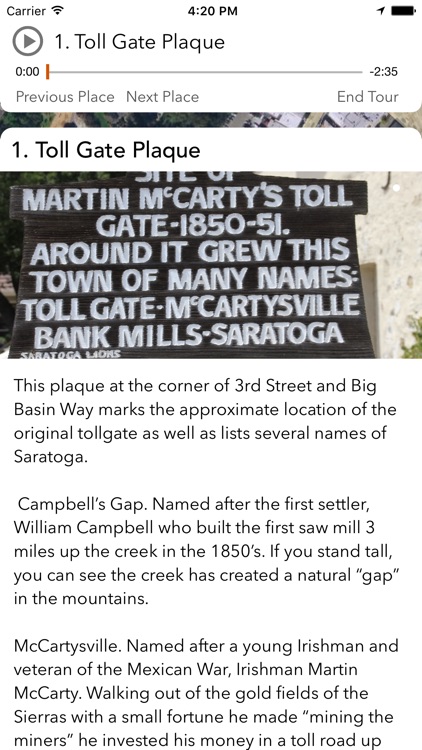 The City of Saratoga History App screenshot-3