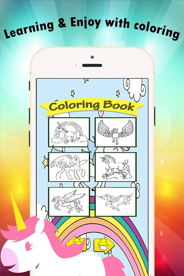 My Unicorn Coloring Book for children age 1-10: Games free for Learn to use finger to drawing or coloring with each coloring pages screenshot 2