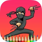 Il Ninja Coloring Book: Impara a disegnare e colorare un ninja, arma e altro icon