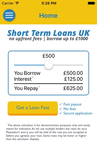 Short Term Loans UK screenshot 2