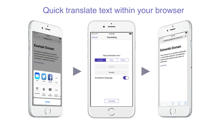 ReTranslator - translating web pages and extension for Safari