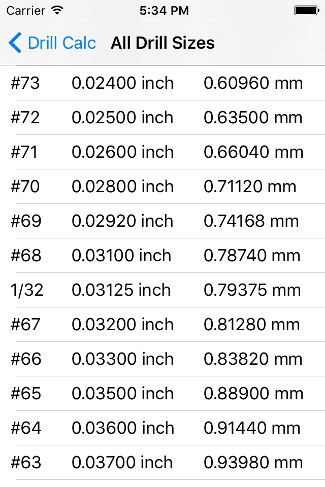 Drill Calc screenshot 3