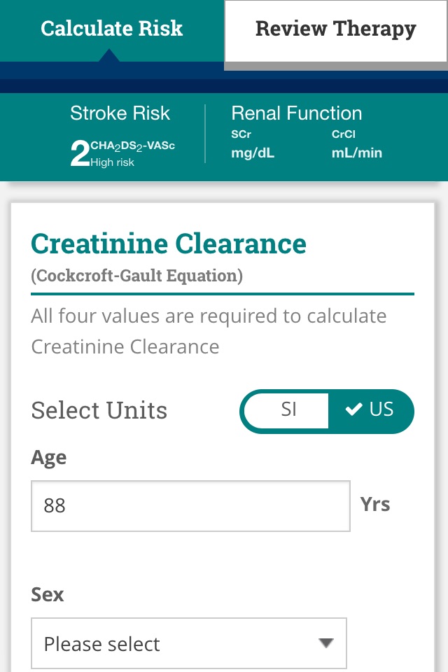 AnticoagEvaluator screenshot 3