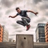 Rooftop Parkour Going Up Run