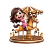 Merry-Go-Round Woman Stickers